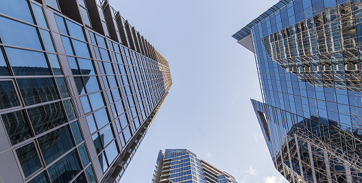 Glass office towers